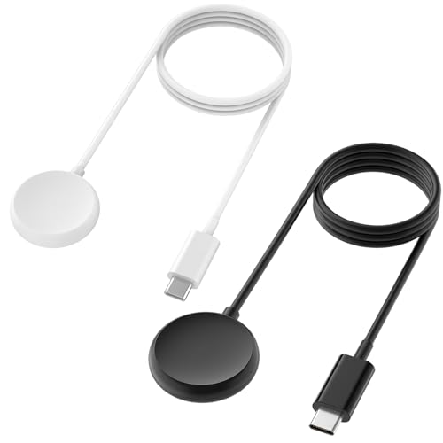 AK 2 Stück Ladegerät NUR für Google Pixel Watch 1 (2022) mit 100cm/3.3ft USB-C Ladekabel, Magnetisches Ladestation mit USB Typ C Kabel Smartwatch Zubehör für Google Pixel Watch 1 2022 von AK