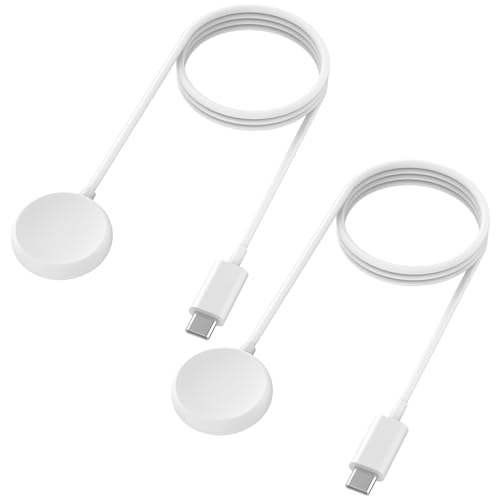 AK 2 Stück Ladegerät NUR für Google Pixel Watch 1 (2022) mit 100cm/3.3ft USB-C Ladekabel, Magnetisches Ladestation mit USB Typ C Kabel Smartwatch Zubehör für Google Pixel Watch 1 2022 von AK