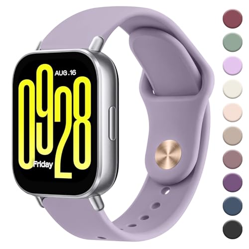AK Armband Kompatibel mit Xiaomi Redmi Watch 5 Active/Redmi Watch 5 Lite Armbänder für Herren Damen, Weich Silikon Uhrenarmband, Wasserdichtes Verstellbares Sport Ersatzarmband (Taro Lila) von AK