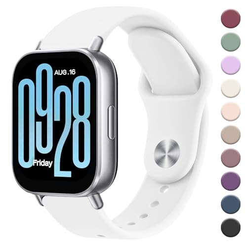 AK Armband Kompatibel mit Xiaomi Redmi Watch 5 Active/Redmi Watch 5 Lite Armbänder für Herren Damen, Weich Silikon Uhrenarmband, Wasserdichtes Verstellbares Sport Ersatzarmband (Weiß) von AK