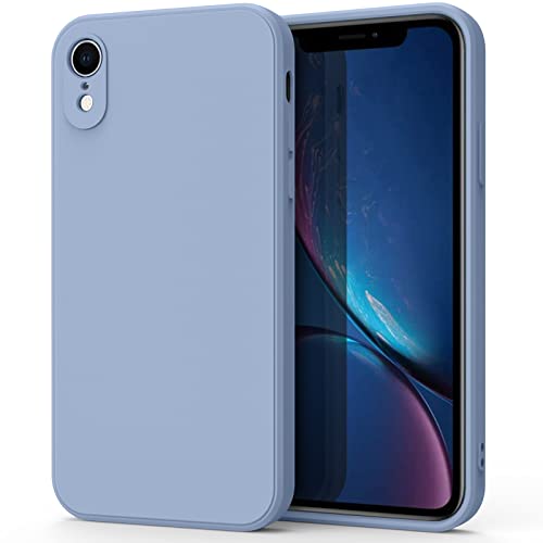 AK Hülle Kompatibel mit iPhone XR Hülle Silikon Handyhülle mit Microfiber Rundumschutz Case Schutzhülle für iPhone xr 6.1" (Blau grau) von AK