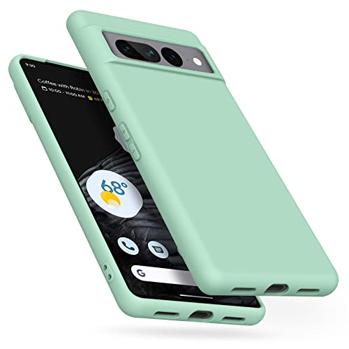 AK Kompatibel mit Google Pixel 7 Pro Hülle, Silikon Handyhülle mit Microfiber Stoßfeste Schutzhülle Hülle für Google Pixel 7 Pro (Hell Cyan) von AK