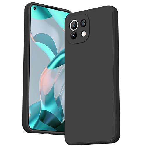 AK Kompatibel mit Xiaomi Mi 11 Lite 5G/Mi 11 Lite 4G/Mi 11 Lite 5G NE Hülle Silikon Handyhülle mit Microfiber Stoßfeste Schutzhülle Hülle für Xiaomi Mi 11 Lite (Schwarz) von AK