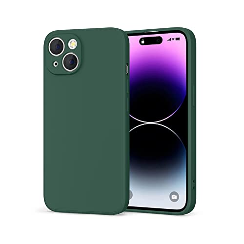 AK Kompatibel mit iPhone 14 Hülle Silikon Handyhülle mit Microfiber Stoßfeste Schutzhülle Hülle für iPhone 14 6,1'' (Dunkel grün) von AK