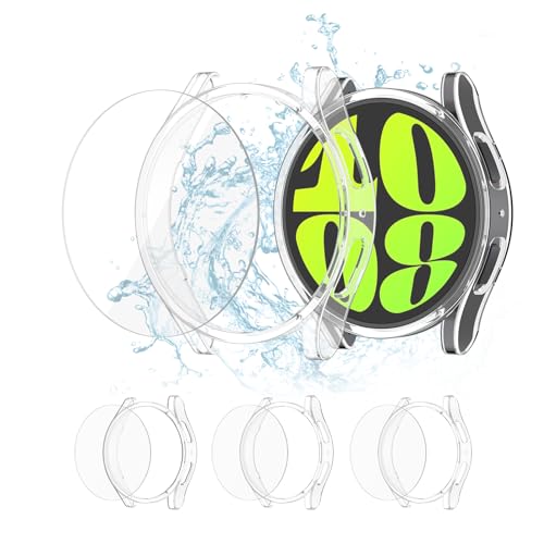 AK Samsung Galaxy Watch 6 40mm 44mm/Watch 6 Classic 47mm 43mm Schutzhülle und Displayschutz [3+3] Stück - Flexible PC Hülle und HD Gehärtete Schutzfolie Kombi-Set für Galaxy Watch6 Zubehör von AK