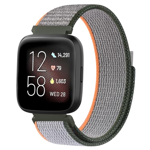 AK für Fitbit Versa 2 Armband/Fitbit Versa Armband Damen Herren, Weich Verstellbare Nylon Uhrenarmband Sport Trail Loop Ersatzarmbänder für Fitbit Versa 2/Versa/Versa Lite Damen Herren von AK