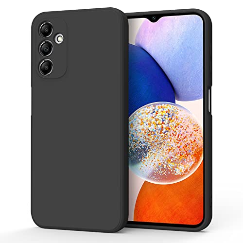 AK für Samsung Galaxy A14 Hülle, Flüssiges Silicone Handyhülle Stoßfeste TPU Schutzhülle mit Kratzfestem Mikrofaser Futter Kompatibel für Samsung Galaxy A14 4G/5G Hülle(Schwarz) von AK