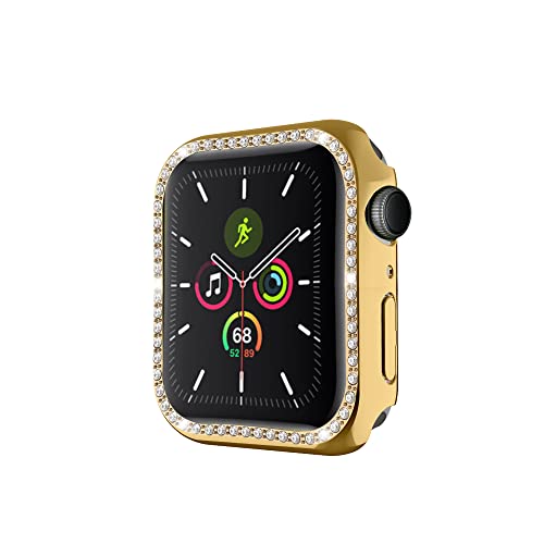 AKABEILA Glitzer Hülle Kompatibel mit Apple Watch 3 2 1 38MM Hart PC Diamant Bling Strasssteinen Bumper Schutzhülle Case Smartwatch Zubehör [Kein Displayschutz] von AKABEILA