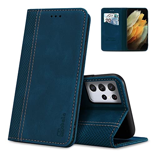 AKABEILA Handyhülle für Honor Magic 5 Pro Hülle Schutzhülle PU Leder Flip Case Ständer Wallet Falttasche Tasche Case mit [Kartenfach] [Standfunktion] [Magnetisch] Blau von AKABEILA