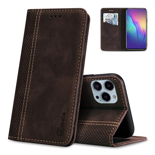AKABEILA Handyhülle Kompatibel mit Motorola Edge 50 Fusion 5G Hülle Schutzhülle PU Leder Klapphülle Ständer Brieftasche Klapphülle Tasche Case mit [Kartenfach] [Standfunktion] [Magnetisch] Dunkelbraun von AKABEILA