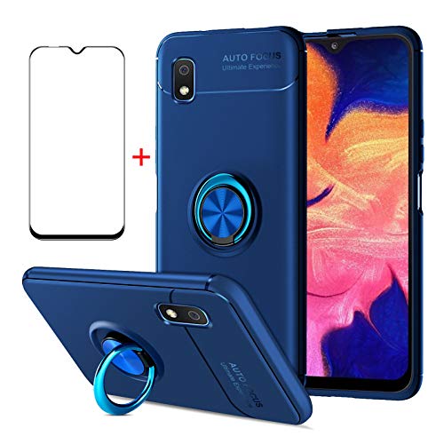 AKABEILA Handyhülle für Samsung Galaxy A53 5G Hülle & Schutzfolie 360 Grad Ring Halter Schutzhülle Silikon Cover Stoßfest Case [Unterstützen Magnetische Autohalterung], Blau von AKABEILA