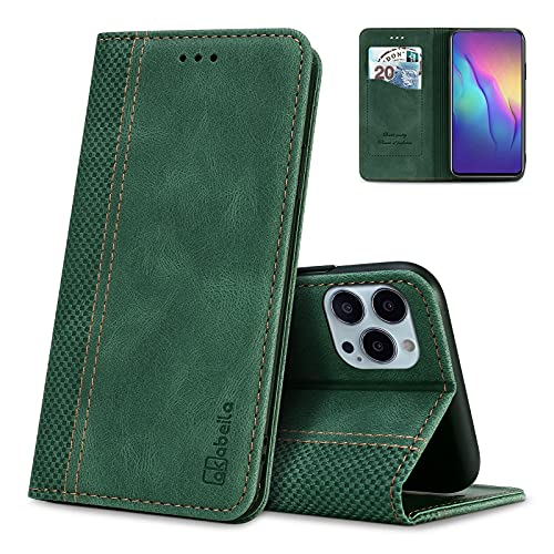 AKABEILA Handyhülle Kompatibel mit Xiaomi 14 Hülle Schutzhülle PU Leder Klapphülle Ständer Brieftasche Klapphülle Tasche Case mit [Kartenfach] [Standfunktion] [Magnetisch] Grün von AKABEILA