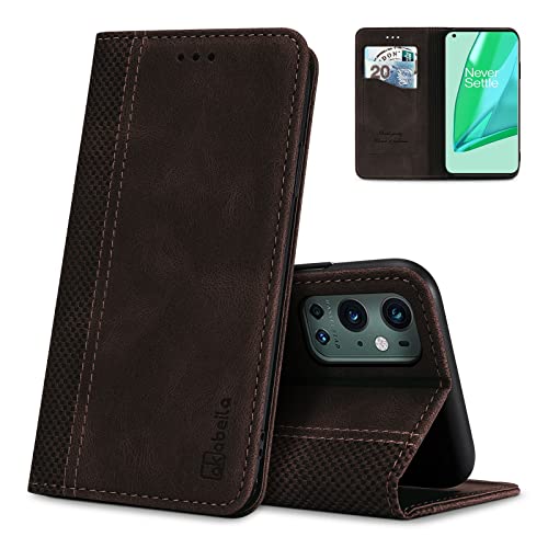 AKABEILA Hülle für OnePlus 9 Pro Premium Leder Flip Wallet Case mit Magnetverschluss Kickstand Kartenfächer Folio Handyhülle Cover Stoßfest Dunkelbraun AKABEILA Hülle für OnePlus 9 Pro Premium Leder Flip Wallet Case mit Magnetverschluss Kickstand Kartenfächer Folio Handyhülle Cover Stoßfest Dunkelbraun von AKABEILA