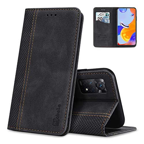 AKABEILA Hülle für Xiaomi Redmi Note 12 Pro 4G/11 Pro/11E Pro/11 Pro+ 5G India Handyhülle PU Leder Flip Case Brieftasche Schutzhülle Klapphülle Tasche Kartenfach Standfunktion Magnetisch von AKABEILA