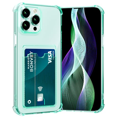 AKABEILA Hülle für iPhone 16 Pro Schutzhülle mit Kartenfach Transparent Silikon TPU Handyhülle Dünn Weiche Stoßfest Bumper Brieftasche Case Cover 6.3 Zoll von AKABEILA