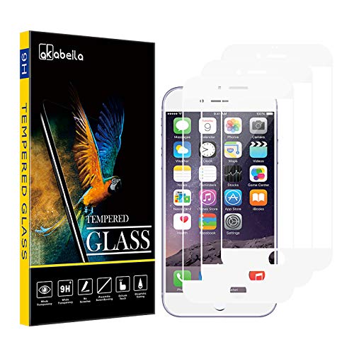AKABEILA Kompatibel für iPhone 6S, iPhone 6 Schutzfolie Bildschirmschutz [3 Stück] [Vollständige Abdeckung] HD Displayschutzfolie Anti-Bläschen [9H Härte], Weiß von AKABEILA