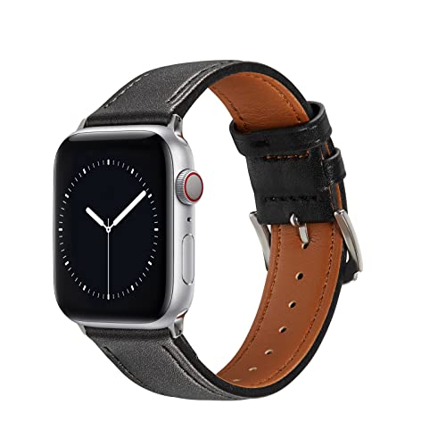 AKABEILA Lederarmband Kompatibel mit Apple Watch Armband 49mm 46mm 45mm 44mm 42mm 41mm 40mm 38mm Einstellbar Leder Ersatzarmbänder für iWatch Series Ultra 10 9 8 7 6 5 4 3 2 1 SE von AKABEILA