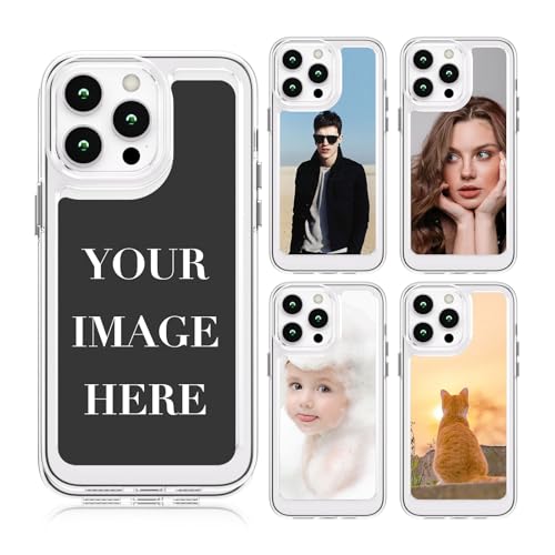 AKABEILA Personalisierte Handyhülle für iPhone 14 Pro DIY Hülle Individuell Selbst Gestalten mit Foto Text TPU Stoßstange Transparente PC Rückseite Schutzhülle AKABEILA Personalisierte Handyhülle für iPhone 14 Pro DIY Hülle Individuell Selbst Gestalten mit Foto Text TPU Stoßstange Transparente PC Rückseite Schutzhülle von AKABEILA