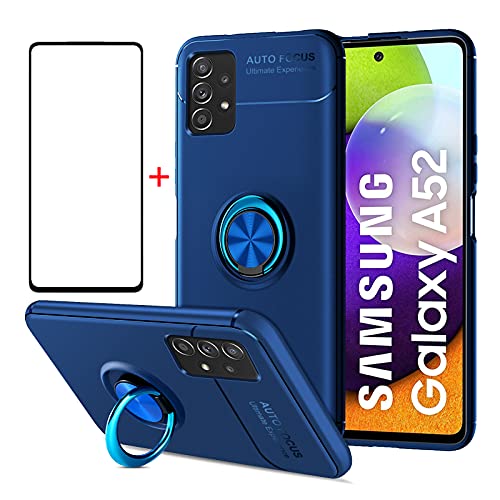 AKABEILA Schutzhülle aus Hartglas für Samsung Galaxy A53 5G – Displayschutz aus Silikon mit Ring Ständer – stoßfest – Blau AKABEILA Schutzhülle aus Hartglas für Samsung Galaxy A53 5G – Displayschutz aus Silikon mit Ring Ständer – stoßfest – Blau von AKABEILA