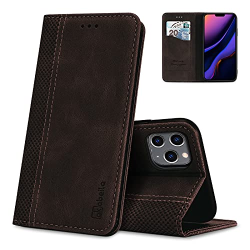 AKABEILA iPhone 11 Pro Hülle Leder, iPhone 11 Pro Handyhülle Silikon, Kompatibel für Apple iPhone 11 Pro Schutzhülle Brieftasche Klapphülle PU Magnetverschluss Kartenfächer Hüllen, Dunkelbraun AKABEILA iPhone 11 Pro Hülle Leder, iPhone 11 Pro Handyhülle Silikon, Kompatibel für Apple iPhone 11 Pro Schutzhülle Brieftasche Klapphülle PU Magnetverschluss Kartenfächer Hüllen, Dunkelbraun von AKABEILA