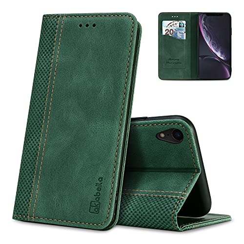 AKABEILA iPhone XR Hülle Leder, Handyhülle Silikon, Kompatibel für Apple Schutzhülle Brieftasche Klapphülle PU Magnetverschluss Kartenfächer, Grün AKABEILA iPhone XR Hülle Leder, Handyhülle Silikon, Kompatibel für Apple Schutzhülle Brieftasche Klapphülle PU Magnetverschluss Kartenfächer, Grün von AKABEILA
