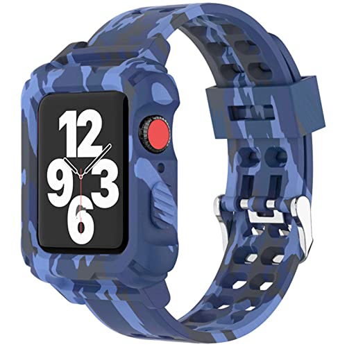 Lysun Armband Gehäuse kompatibel mit Apple Watch Armband 40mm 38mm 41mm Case,Stoßfest TPU mit Bumper Vollschutz Robustes Band Sport Military Style für iWatch 7/6/SE/5/4/3/2/1 von AKABEILA