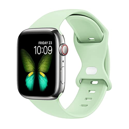 Lysun Kompatibel mit Apple Watch Band 42 mm 44 mm 45 mm, weiches Silikon-Sportarmband, kompatibel mit iWatch Series 7 6 5 4 SE Damen Herren von AKABEILA