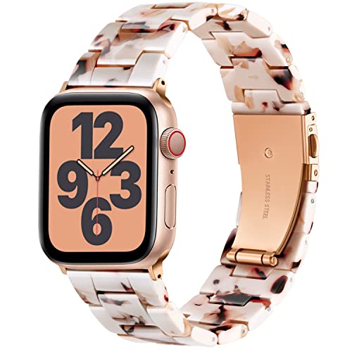 Lysun Resin Strap Compatible with Apple Watch Band 38mm 40mm 41mm Women Men, Light Resin Bracelet iWatch Bands With Stainless Steel Buckle Replacement For iWatch Series 7 6 5 4 3 2 1 SE von AKABEILA