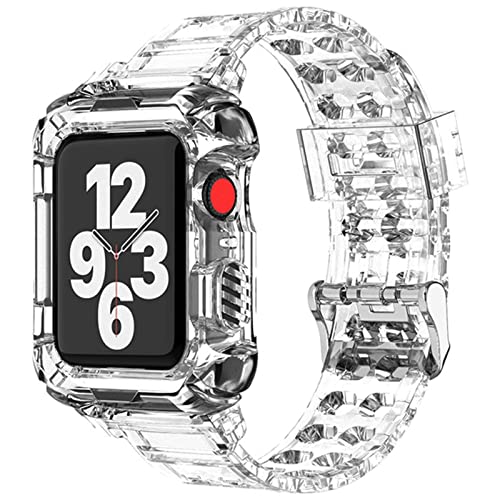 Lysun für Apple Watch Band 38 mm 40 mm 41 mm für Damen Herren, iWatch Band mit schützendem Sport Clear Jelly Schutzhülle Bumper für SE Series 7 6 5 4 3 2 1 von AKABEILA