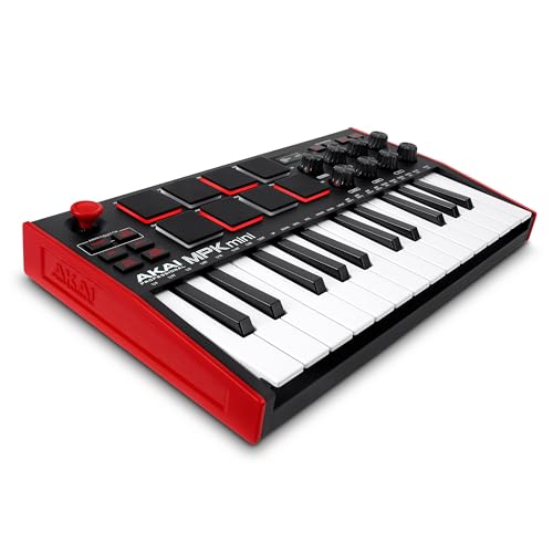 AKAI Professional MPK Mini MK3 – 25-Tasten USB MIDI Keyboard Controller, 8 hintergrundbeleuchtete Drum Pads, 8 Regler und Musikproduktion-Software von AKAI Professional