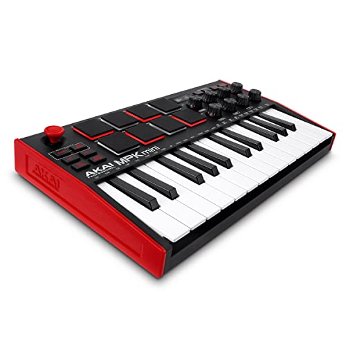 Akai Professional MPK Mini MK3 - 25-Tasten USB MIDI Keyboard Controller, 8 Hintergrundbeleuchtete Drum Pads, 8 Regler, Musikproduktion-Software und Native Instruments Sound Package (NKS Integration) von Akai Professional