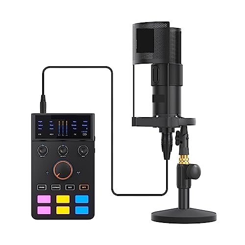 Soundkarten-Kit AD Soundkarten-Kit mit Sprachwechsler USB-Schnittstelle, externer Mikrofon-Adapter, Soundkarten-Mixer, Studio-Setup für Musikaufnahmen von AKALNNB