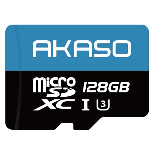 AKASO 128GB U3 MicroSDXC Speicherkarte Kompatibel mit Action Cam, Smartphone, Tablet, Dashcam und Überwachung Kamera von AKASO
