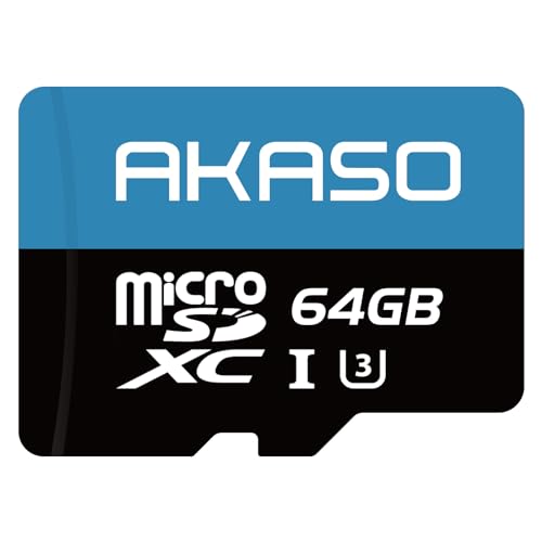 AKASO 64GB U3 MicroSDXC Speicherkarte Kompatibel mit Action Cam, Smartphone, Tablet, Dashcam und Überwachung Kamera von AKASO