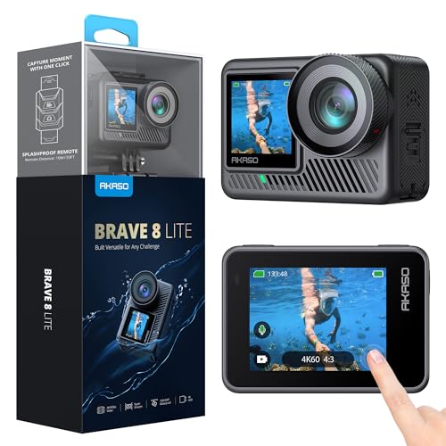 AKASO Action Cam 4K60FPS-Unterwasserkamera 20MP 60M Wasserdicht SuperSmooth Stabilisierung EIS 4.0,WLAN Actioncam mit 150° Weitwinkel,4xZoom,8X Slo-mo,2x1550mAh Akkus-Brave 8 Lite AKASO Action Cam 4K60FPS-Unterwasserkamera 20MP 60M Wasserdicht SuperSmooth Stabilisierung EIS 4.0,WLAN Actioncam mit 150° Weitwinkel,4xZoom,8X Slo-mo,2x1550mAh Akkus-Brave 8 Lite von AKASO