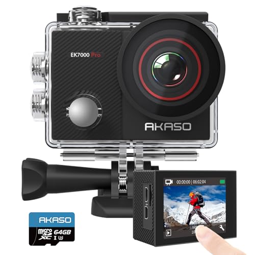 AKASO EK7000 Pro Action Cam 4K30FPS 20MP mit 64GB microSDXC Speicherkarte von AKASO