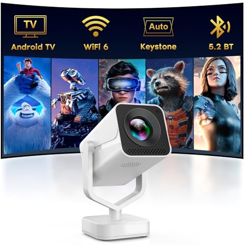 Mini Beamer with Bullet-in Android OS, Auto Trapezkorrektur, Tragbarer Heimkino Projektor, Full HD 1080P Unterstützt, Bluetooth WiFi6, Portable Smart Videoprojektor für Phone/TV Stick/Outdoor/Laptop Mini Beamer with Bullet-in Android OS, Auto Trapezkorrektur, Tragbarer Heimkino Projektor, Full HD 1080P Unterstützt, Bluetooth WiFi6, Portable Smart Videoprojektor für Phone/TV Stick/Outdoor/Laptop von AKATUO