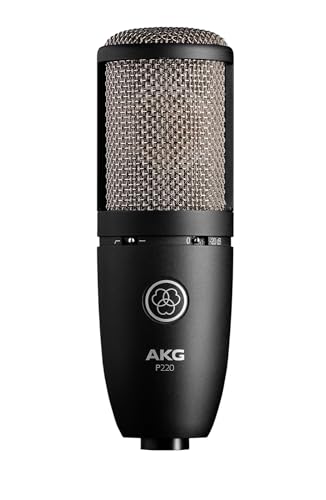 AKG P220 Leistungsstarkes, vielseitiges Aufnahmemikrofon, Studioqualität, Großmembran, Nierencharakteristik, robustes und stabiles Design - Schwarz von AKG