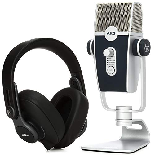 AKG Pro Audio Podcaster Essentials Kit für Streamers, Vlogger und Gamer, inkl. Lyra USB-C Mikrofon, K371 Kopfhörer und Ableton Lite Software, Schwarz / Grau von AKG