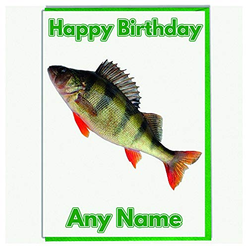 Angeln/Sitzstange Fisch Personalisierte Geburtstagskarte – Jeder Name und Alter von AKGifts