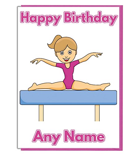 Gymnastik Mädchen Personalisierte Geburtstagskarte – Jeder Name und Alter von AKGifts