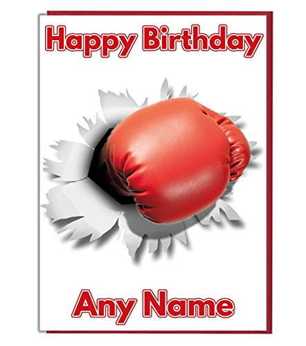 Personalisierte Geburtstagskarte Boxsäcken – Jeder Name und Alter Druck auf der Vorderseite von AKGifts