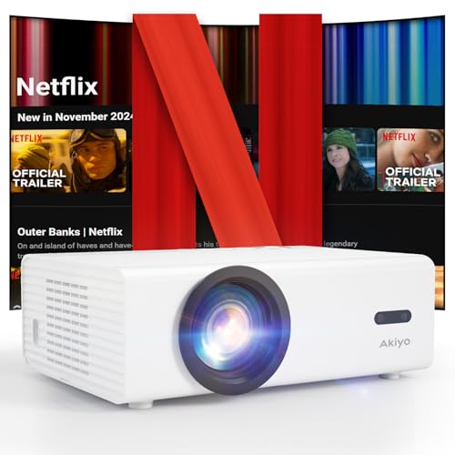 AKIYO Beamer, Full HD 1080P 10000 Lumen Beamer 5G WiFi Bluetooth mit Stativ, Unterstützung Beamer 4K Heimkino für Handy Phone, Projektor Kompatibel mit iOS/Android/TV Stick/PC/PS5/HDMI AKIYO Beamer, Full HD 1080P 10000 Lumen Beamer 5G WiFi Bluetooth mit Stativ, Unterstützung Beamer 4K Heimkino für Handy Phone, Projektor Kompatibel mit iOS/Android/TV Stick/PC/PS5/HDMI von AKIYO