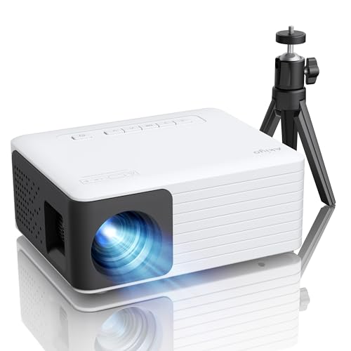 AKIYO Mini Beamer, Full HD Beamer Handy für Heimkino, O1 Video Beamer Klein mit Ständer, Trabare Beamer Outdoor, Mini Projektor für iOS, Android, Windows, Kompatibel mit HDMI/Laptop/USB/Fire Stick/PS5 AKIYO Mini Beamer, Full HD Beamer Handy für Heimkino, O1 Video Beamer Klein mit Ständer, Trabare Beamer Outdoor, Mini Projektor für iOS, Android, Windows, Kompatibel mit HDMI/Laptop/USB/Fire Stick/PS5 von AKIYO