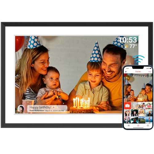 32GB Digitaler Bilderrahmen WLAN 10,1 Zoll 1280x800 IPS LCD Touchscreen, Eingebauter 32GB Speicher Auto-Rotat Wandmontagefähig, Teilen Sie Momente sofort über Frameo App von überall 32GB Digitaler Bilderrahmen WLAN 10,1 Zoll 1280x800 IPS LCD Touchscreen, Eingebauter 32GB Speicher Auto-Rotat Wandmontagefähig, Teilen Sie Momente sofort über Frameo App von überall von AKImart