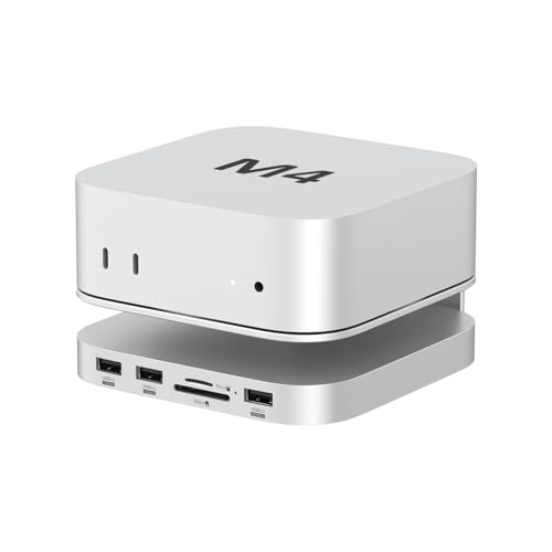 AKKYAJAURE Mac Mini M4 Hub, 9 in 1 Aluminum Mac Mini Stand and Dock for Mac Mini M4/M4 Pro with M.2 NVMe SSD Enclosure, 10Gbps USB-A*2, SD/TF Card Readers | Mac Mini 2024 Accessories AKKYAJAURE Mac Mini M4 Hub, 9 in 1 Aluminum Mac Mini Stand and Dock for Mac Mini M4/M4 Pro with M.2 NVMe SSD Enclosure, 10Gbps USB-A*2, SD/TF Card Readers | Mac Mini 2024 Accessories von AKKYAJAURE