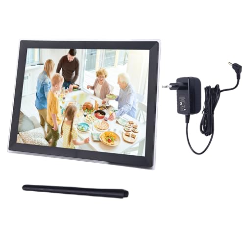 15 Zoll Extra Großer Digitaler Bilderrahmen 1024x768 FHD WiFi Smart Electronic Photo Frame Touchscreen Auto Rotation 32 GB Speicher mit 178 ° Anzeigewinkel für Kunstdisplay (EU-Stecker) von AKLOSIPY