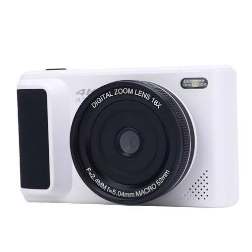 4K Spiegellose Kamera 64MP Digitalkamera mit 16x Zoom 2,8 -Zoll -Flip -Bildschirm AI -Bildstabilisierung für die Fotografie -Reise (White) von AKLOSIPY