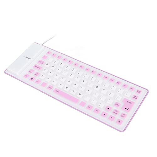 AKLOSIPY Tragbare Stille Silikon-Tastatur, Verblassen, Soft-Touch USB mit Vibr-Farbionen Verdrahtet (#2) von AKLOSIPY