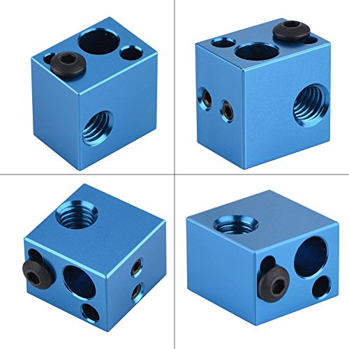 Aluminiumheizungsblock für 3D -Drucker, Heißes Ende Zubehör für Konstruktion und Temperaturstabilität (BLUE) von AKLOSIPY